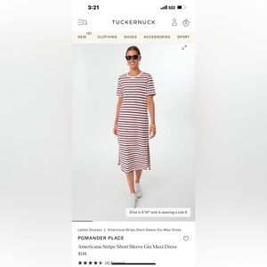 Pomander Place by Tuckernuck Women's Americana Striped Gio Maxi T-Shirt Dress